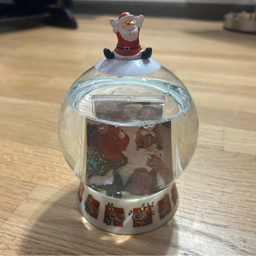 Vintage Christmas Snow Globe Soft Squishy Holiday Santa Claus